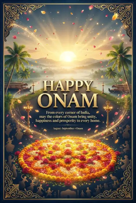 Happy Onam 2026 Festival Greeting - Free Happy Onam 2026 Download