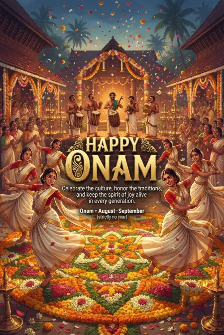 Happy Onam 2026 Festival Greetings - Free Happy Onam 2026 Download