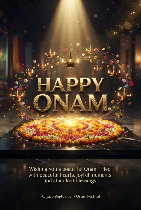 Happy Onam 2026 Festive Status Messages - Free Happy Onam 2026 Download