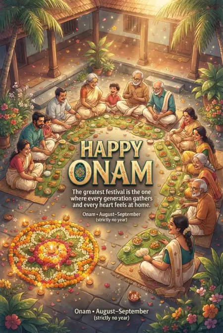 Happy Onam 2026 Greetings For Family - Free Happy Onam 2026 Download
