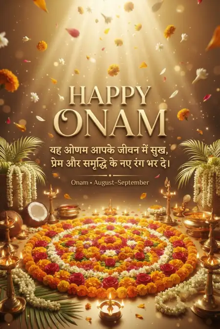 Happy Onam 2026 Hindi Wishes - Free Happy Onam 2026 Download