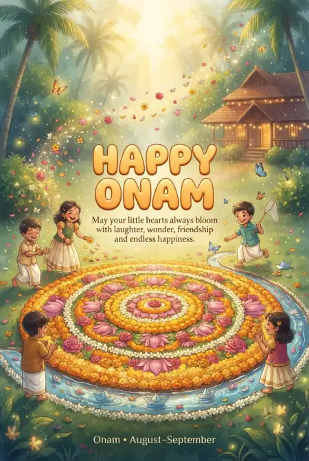 Happy Onam 2026 Kids Wishes And Greetings - Free Happy Onam 2026 Download