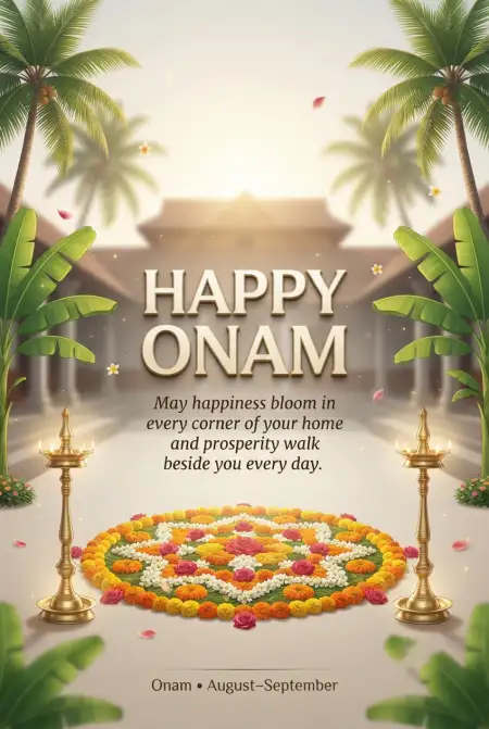 Happy Onam 2026 Peace And Prosperity Wishes - Free Happy Onam 2026 Download