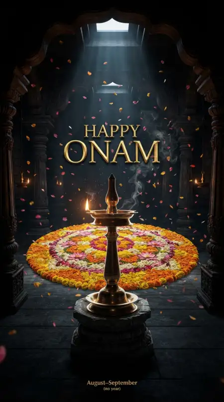 Happy Onam 2026 Rangoli Design Images - Free Happy Onam 2026 Download