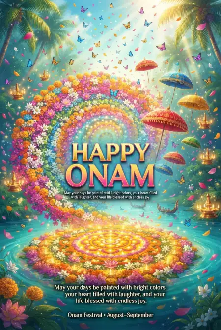 Happy Onam 2026 Short Wishes - Free Happy Onam 2026 Download