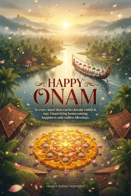 Happy Onam 2026 Traditional Kerala Greetings - Free Happy Onam 2026 Download