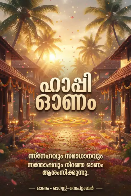 Happy Onam 2026 Wishes In Malayalam - Free Happy Onam 2026 Download