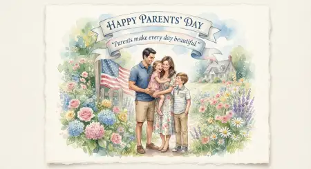 Happy Parents Day Printable Card Template - Free American Parents Day 2026 Download
