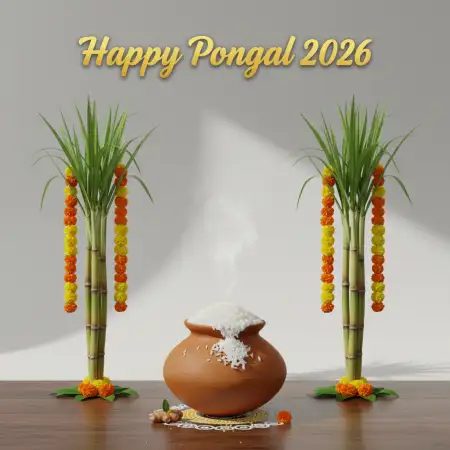 Free Happy Pongal 2026 Greeting Images Background Download