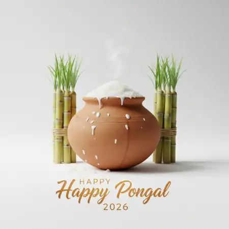 Free Happy Pongal 2026 Wishes Tamil Font Background Download