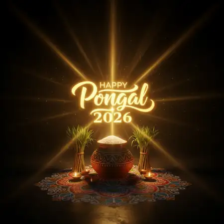Free Happy Pongal Wishes Positive Thoughts 2026 Background Download