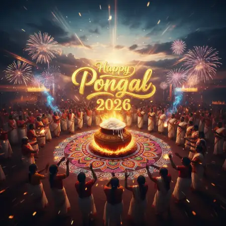 Free Happy Pongal Wishes Short Message 2026 Background Download