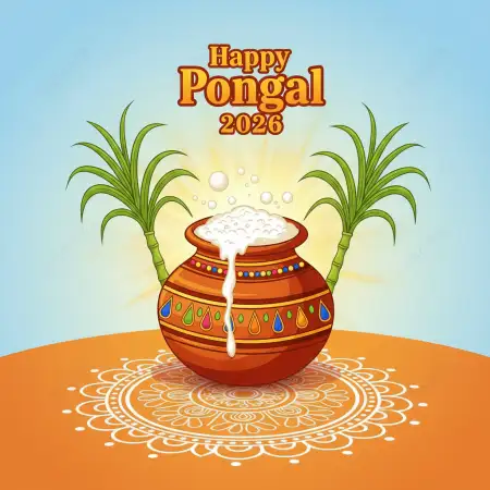 Free Happy Pongal Wishes With Quotes 2026 Background Download