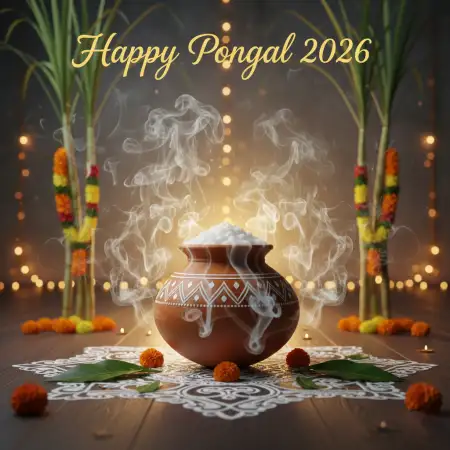 Free Happy Pongal Wishes With Sun Background 2026 Background Download