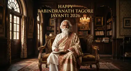 Happy Rabindranath Tagore Jayanti 2026 Poster - Free Rabindranath Tagore Jayanti Download