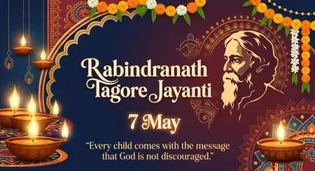 Happy Rabindranath Tagore Jayanti Whatsapp Banner - Free Rabindranath Tagore Jayanti Download