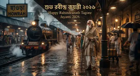 Happy Rabindranath Tagore Jayanti Wishes In Bengali - Free Rabindranath Tagore Jayanti Download