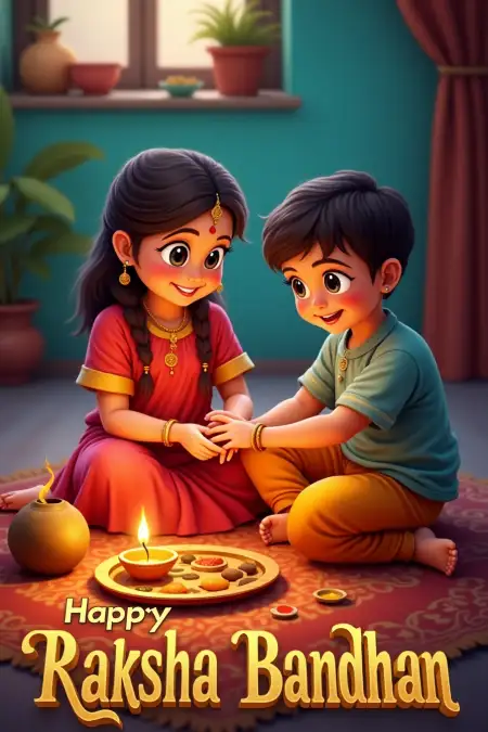 Happy Rakhi Lines For Small Sister - Free Happy Raksha Bandhan Wishes For Children Download
