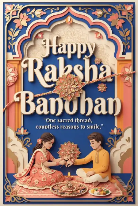 Happy Rakhi Wishes 2026 Greeting Card - Free Happy Rakhi Wishes 2026 Download