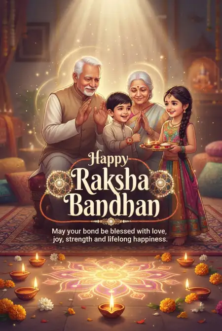 Free Happy Rakhi Wishes For Small Children Image Download