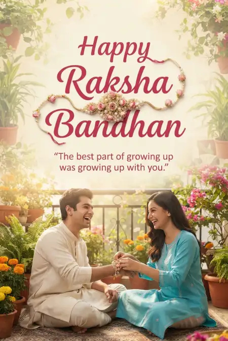 Happy Raksha Bandhan Greetings With Beautiful Quotes - Free Happy Raksha Bandhan Greetings Download