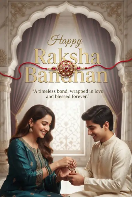 Happy Raksha Bandhan Greetings With Blessings And Love - Free Happy Raksha Bandhan Greetings Download