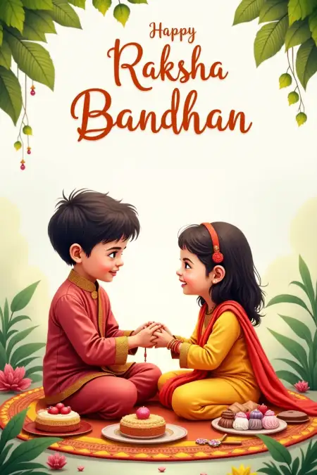 Happy Raksha Bandhan Messages For Niece And Nephew - Free Happy Raksha Bandhan Wishes For Children Download
