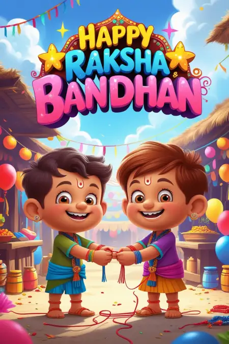 Happy Raksha Bandhan Wishes For Baby Twins - Free Happy Raksha Bandhan Wishes For Children Download