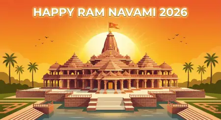 Free Happy Ram Navami 2026 Bhakti Images With Ram Temple Background Image Download