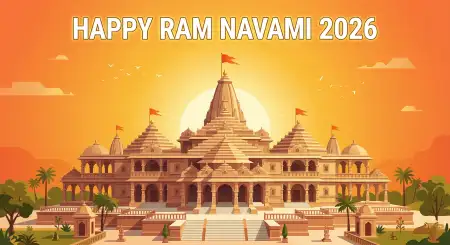 Free Happy Ram Navami 2026 Festival Images With Ram Temple Background Image Download