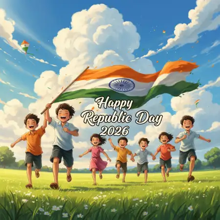Happy Republic Day 2026 Children With Flag - Free Happy Republic Day Download