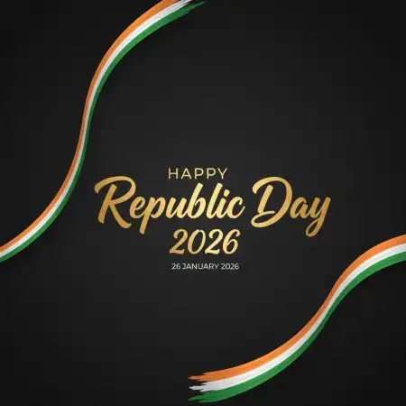 Happy Republic Day 2026 Tricolor Typography Poster - Free Happy Republic Day Download