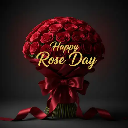 Happy Rose Day Floral Art Design - Free Happy Rose Day Wishes Download