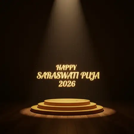 Free Happy Saraswati Puja 2026 Aesthetic Design Background Download