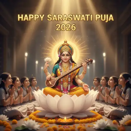Free Happy Saraswati Puja 2026 Free Download Images Background Download