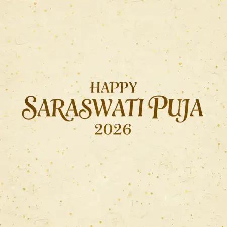 Free Happy Saraswati Puja 2026 India Festival Wishes Background Download