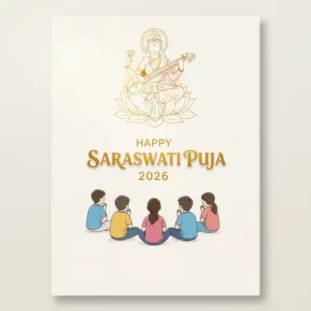 happy saraswati puja 2026 puja invitation card