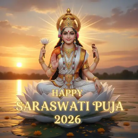 happy saraswati puja 2026 realistic images