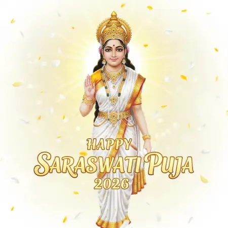Free Happy Saraswati Puja 2026 Royalty Free Banner Background Download