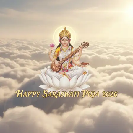 Happy Saraswati Puja 2026 Vasant Panchami Greeting - Free Happy Vasant Panchami 2026 Download