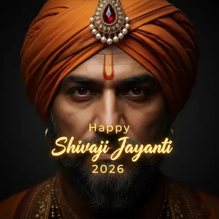 Free Happy Shivaji Jayanti 2026 Modern Typography Poster Background Download