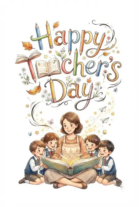 Free Happy Teachers Day Beautiful Greeting Cards Image Download