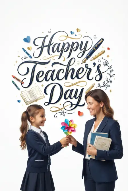 Free Happy Teachers Day Creative Greeting Card Image Download