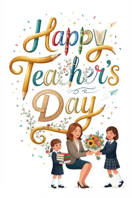 Free Happy Teachers Day Greeting Card Image Download