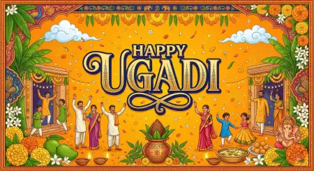 Free Happy Ugadi Wishes In English Background Image Download
