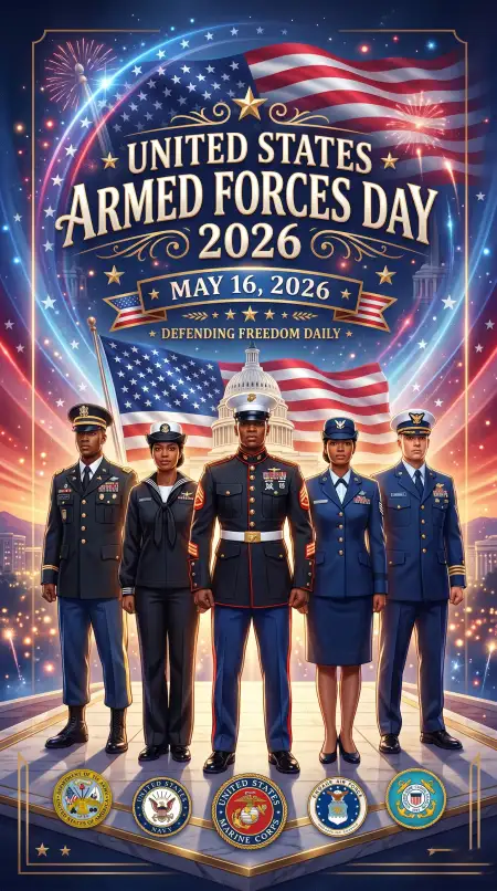 Free Happy United States Armed Forces Day 2026 Wishes Background Image Download