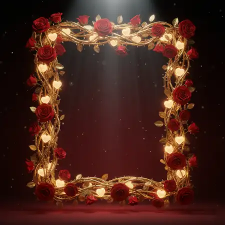Happy Valentines Day Background With Elegant Frame - Free Happy Valentines Day Background Hd Download