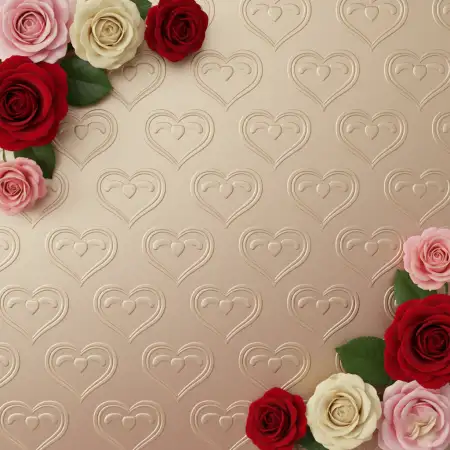 Happy Valentines Day Background With Floral Border - Free Happy Valentines Day Background Hd Download