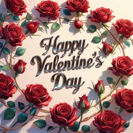 Happy Valentines Day With Red Roses Images - Free Related Red Image