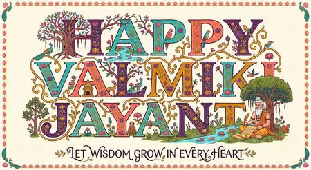 happy valmiki jayanti 2026 beautiful floral frame - Happy Maharishi Valmiki Jayanti 2026